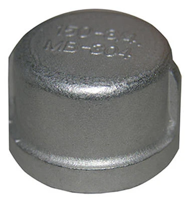3/4 Inch Stainless Steel Pipe Cap, Type 304, 150 Lb Rated, Lead Free