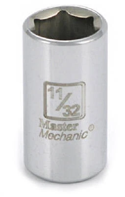 1/4 In. Drive, 11/32 In., 6-Point Socket