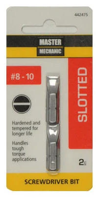 #8 Slotted Insert Bit Tip, 1 In., 2-Pk.