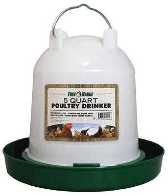 Five Quart Poultry Drinker Waterer for Chickens and Birds