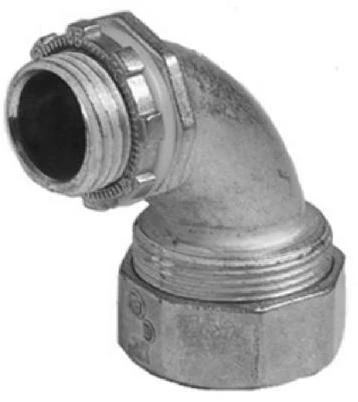 Multi-Piece Liquid Tight Straight Connector, 90-Degree, 0.5-In.