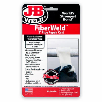 FiberWeld Pipe Repair Cast Kit with FiberFix, 2 In. Pipes