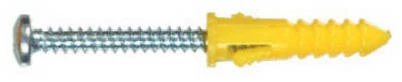 Ribbed Plastic Anchors With Screws, 4-6-8 x 1-In., 6-Pk.