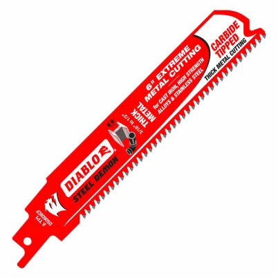 Steel Demon Reciprocating Blade, Thick Metal, Carbide-Tipped, 6 In.