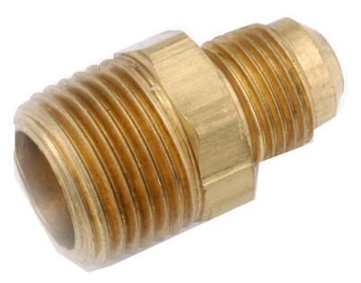 Pipe Fitting, Flare Connector, Lead Free Brass, 1/2 x 3/4 In. MPT