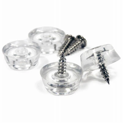 Screw-On Rubber Bumper, Clear, 1-In., 4-Pk.