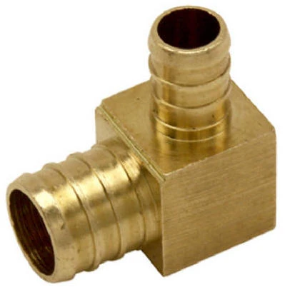 PEX Pipe Insert Elbow, Brass Barb, 3/4 x 1/2 In.