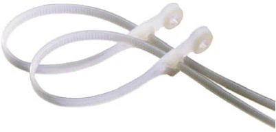 Mounting Cable Tie, Nylon, White, 8-In., 20-Pk.