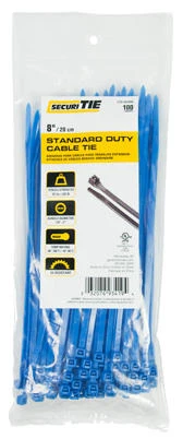 Standard Duty Cable Tie, Blue, 8-In., 100-Pk.