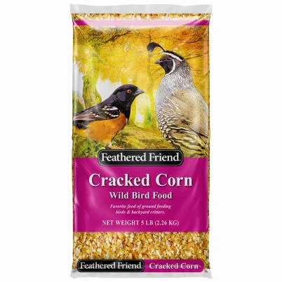 Wild Bird Food Cracked Corn, Four Pound Bag