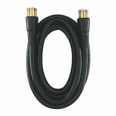 Black RG6 Coaxial Cable, 3 Feet Length, High Quality Signal Transmission