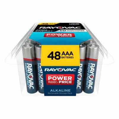 High Energy AAA (Triple A) Alkaline Batteries, 48 Pack