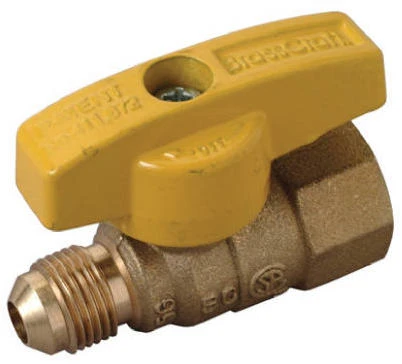 Gas Valve, Straight, 3/8 O.D. x 1/2 In. FPT