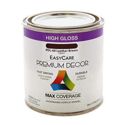 Premium Decor Leather Brown Gloss Enamel Paint, Half Pint