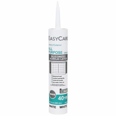 All Purpose Caulk, Acrylic Latex With Silicone, White, 10.1 Oz.