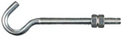 Hook Bolt, Zinc, 5/16 x 5 In.