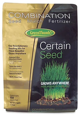 Certain Seed Grass Seed, Fertilizer, & Mulch in One, Northern, 3.75 Lbs., Covers up to 75 Sq. Ft.