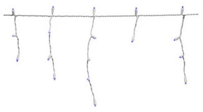 Christmas LED Icicle Lights Set, Micro, Twinkling Blue, 105-Ct.