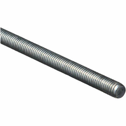 Threaded Rod, Zinc, 16 TPI, 3/8 x 12 In.