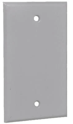Weatherproof Rectangular Blank Cover, 1-gang, Gray With Gasket & Screws