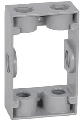 1 Gang Gray Rectangular Electrical Box Extension for Increased Depth