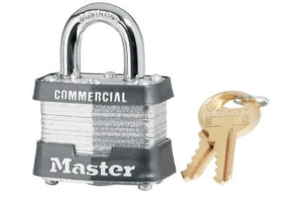 1 and 1/2 Inch Keyed Laminated Steel Padlock with Hardened Shackle