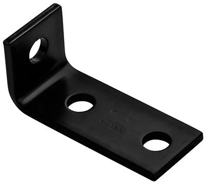 Corner Brace, Black Steel, 3-1/2 In.