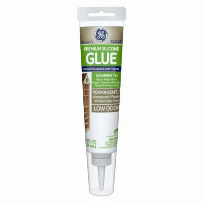 Premium Clear Silicone Adhesive Glue, 2.8 Ounce Squeeze Tube