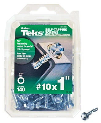 Drill Point Screws, Self-Tapping, Hex Washer Head, #10 x 1-In., 140-Pk.