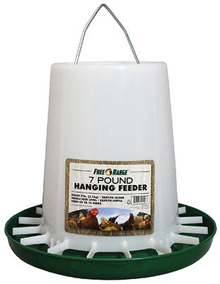 Hanging Poultry Feeder with Seven Pound Capacity for Efficient Feeding