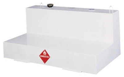 Liquid Transfer Truck Tank, L-Shaped Steel, White, 100 Gallons