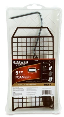 5-piece Mini Paint Roller Set With Two 4-inch Foam Rollers And Tray