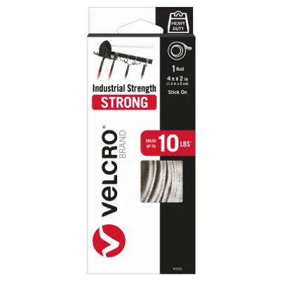 Industrial Strength Fastener Tape, White, 4 Ft. x 2 In.