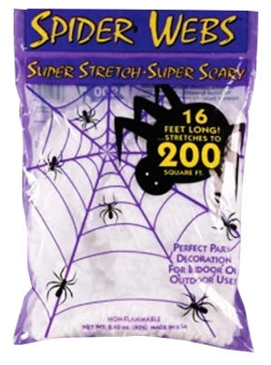 Halloween Super Stretch Spider Web Decoration, 16 Feet Length