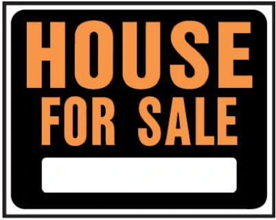 Hy-Glo Orange and Black Plastic House For Sale Sign, 15 by 19 Inches