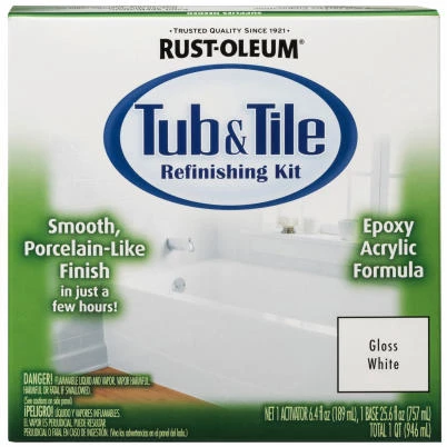 Tub & Tile 2-Part Epoxy Refinishing Kit, White, 32 oz.