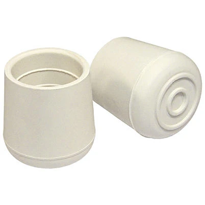Furniture Leg Tip, Off White Rubber, 1.5-In., 2-Pk.