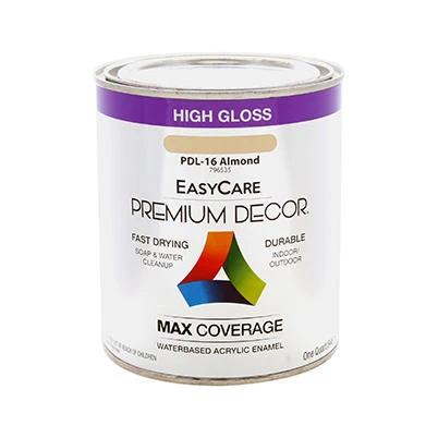 Premium Decor Almond Gloss Enamel Paint, One Quart