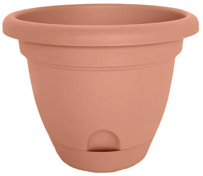 Lucca Self-Watering Planter, Plastic, Terra Cotta, 6-In.