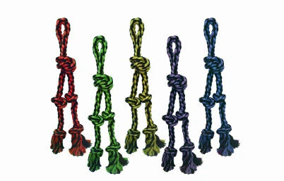 Nuts for Knots Dog Toy Rope Tug with Two Danglers 15 Inches Long
