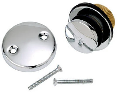 Brass and Chrome Tip Toe Bathtub Drain Conversion Kit with Mounting Bracket