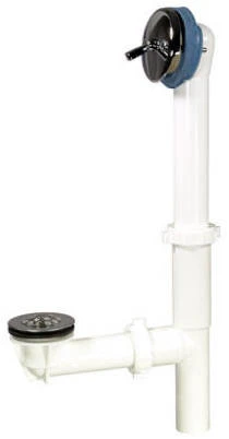 Plastic Trip Lever Bath Drain Assembly, White