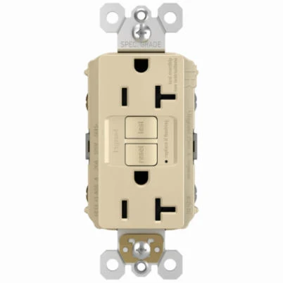 Pass & Seymour GFCI Receptacle, Duplex, 20A, Ivory