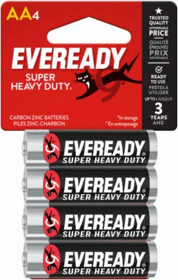 Super Heavy Duty AA (Double A) Battery, 4 Count