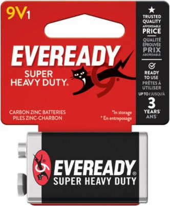 Super Heavy Duty 9-Volt (9V) Battery, 1 Count