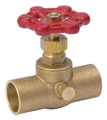C x C Stop & Waste Valve, Brass, 3/4 In.