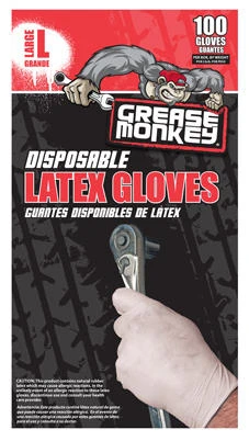 Latex Gloves, Disposable, L, 100-Ct.