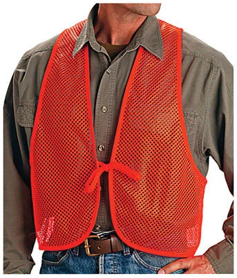 Safety Vest, Orange Polyester Mesh, One Size - Blaze Orange Workwear