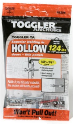 TA Hollow Wall Anchors, 1/8-1/4-In., 5-Pk.