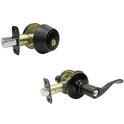 Bergamo Combination Lever Lockset in Aged Bronze Finish